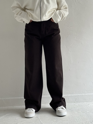 شلوار نیم بگ قهوه ای a2096