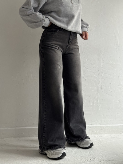 شلوار جین بگ زغالی a2177