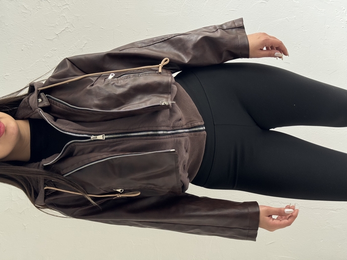 کاپشن چرم ۲ تیکه a2170