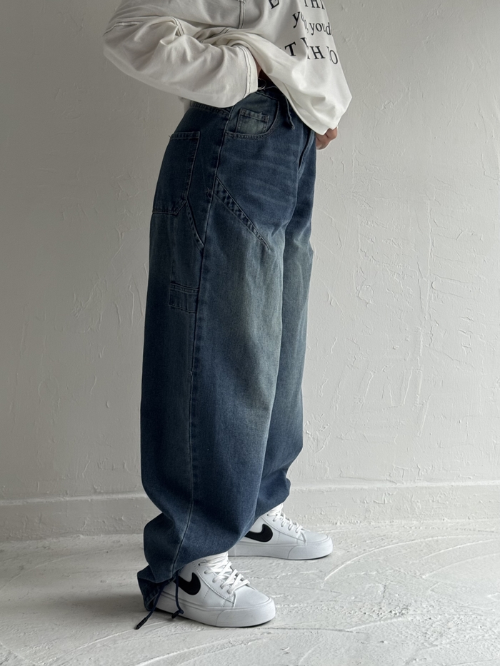 شلوار کارپینتر آبی a2059