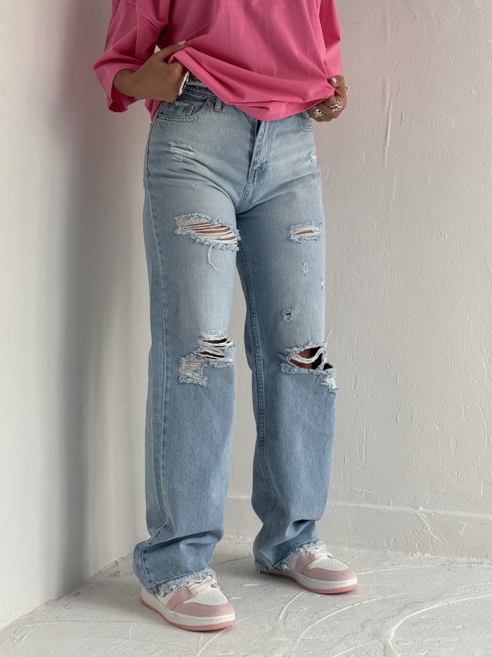 شلوار نیم‌بگ یخی زاپ بلو a1886