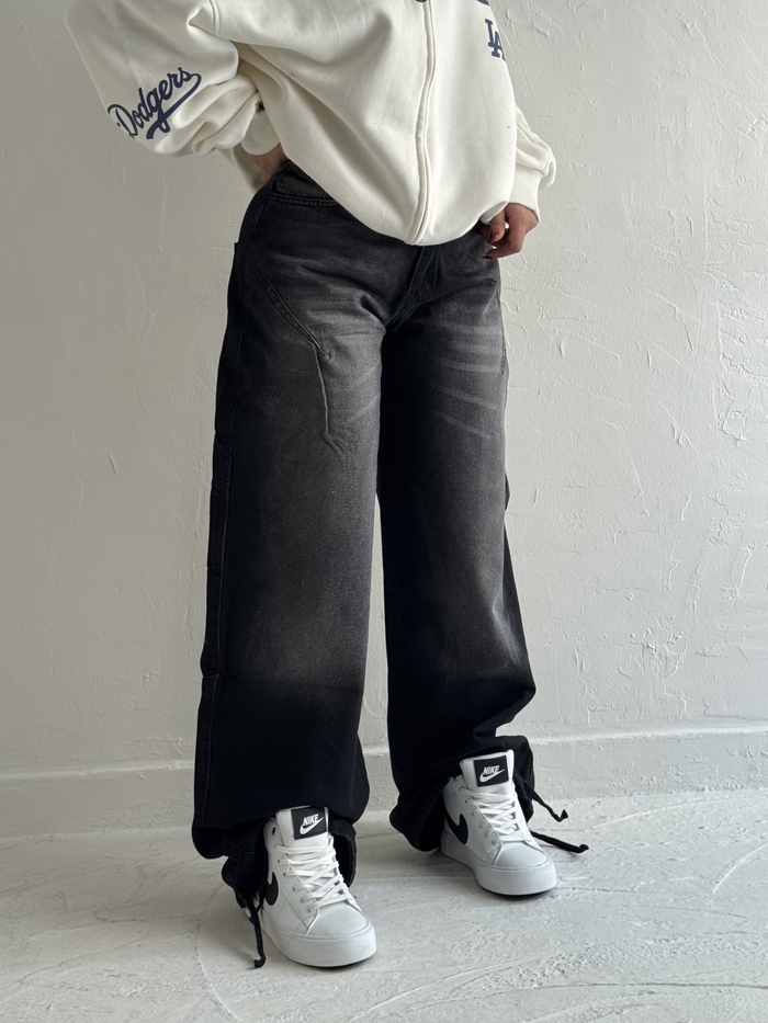 شلوار کارپینتر زغالی a2114