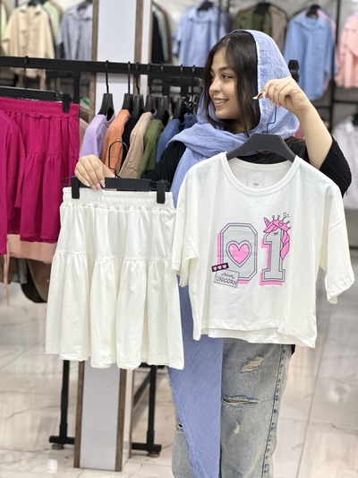 ست تنیسی تیشرت و دامنک