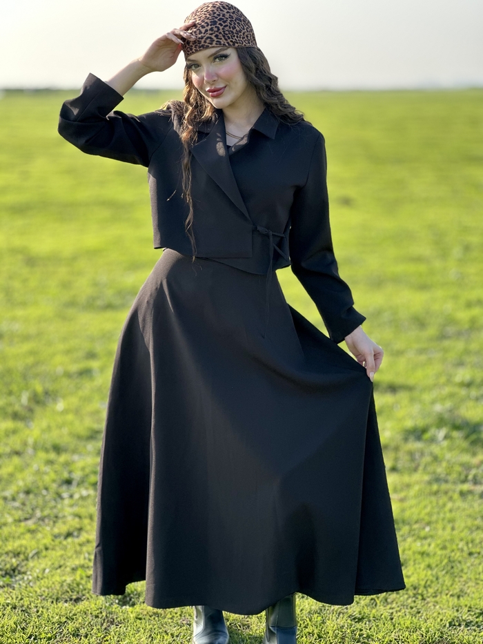 کت و دامن آستردار مدل نارا