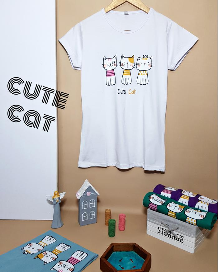 تیشرت cute cat سه سایزه کد ۵۱۹۰