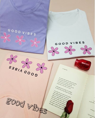 تیشرت سه گل good vibes کد ۵۲۸۲