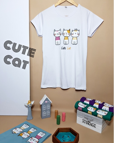 تیشرت cute cat سه سایزه کد ۵۱۹۰