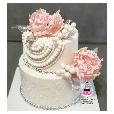 Engagement cake with peony flowers