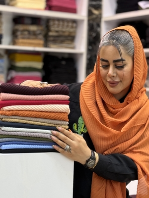 شال نخی پلیسه رنگی رنگی 