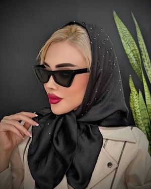 روسری مینی اسکارف کریستال نگین دار