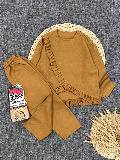 بلوز شلوار کبریتی چین دار کد ۱۰۷۹