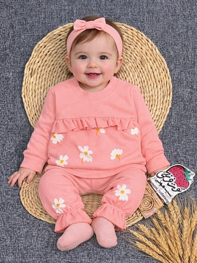 بلوز شلوار کبریتی گل بابونه کد ۱۱۴۷