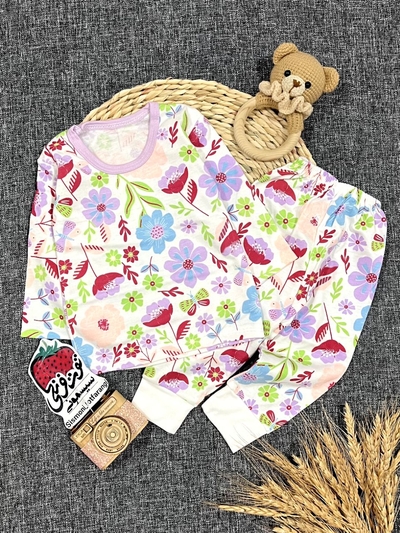 بلوز شلوار گل‌های رنگی