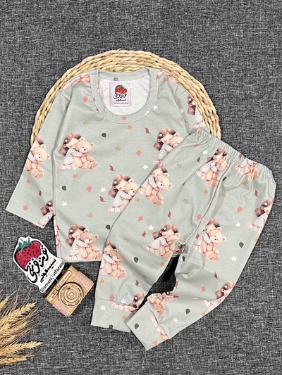 بلوز شلوار دختر و خرس کد ۱۱۰۲