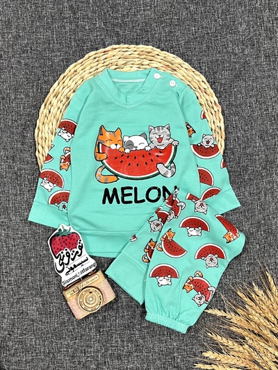 بلوز شلوار یلدا گربه و هندوانه کد ۱۰۴۲