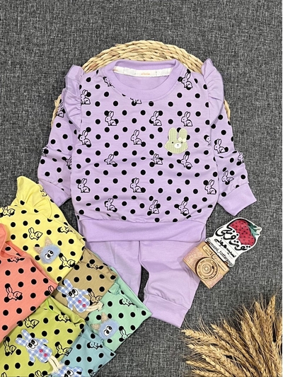 بلوز شلوار خرگوش خالدار کد ۱۱۴۰