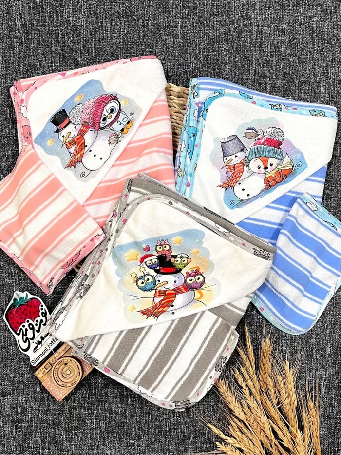 حوله و لیف راه راه آدم برفی کد ۱۱۵۲