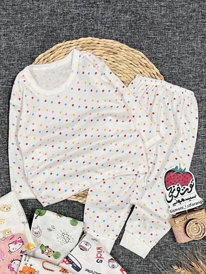 بلوز شلوار حراجی نقطه رنگی رنگی کد ۱۱۱۰۸