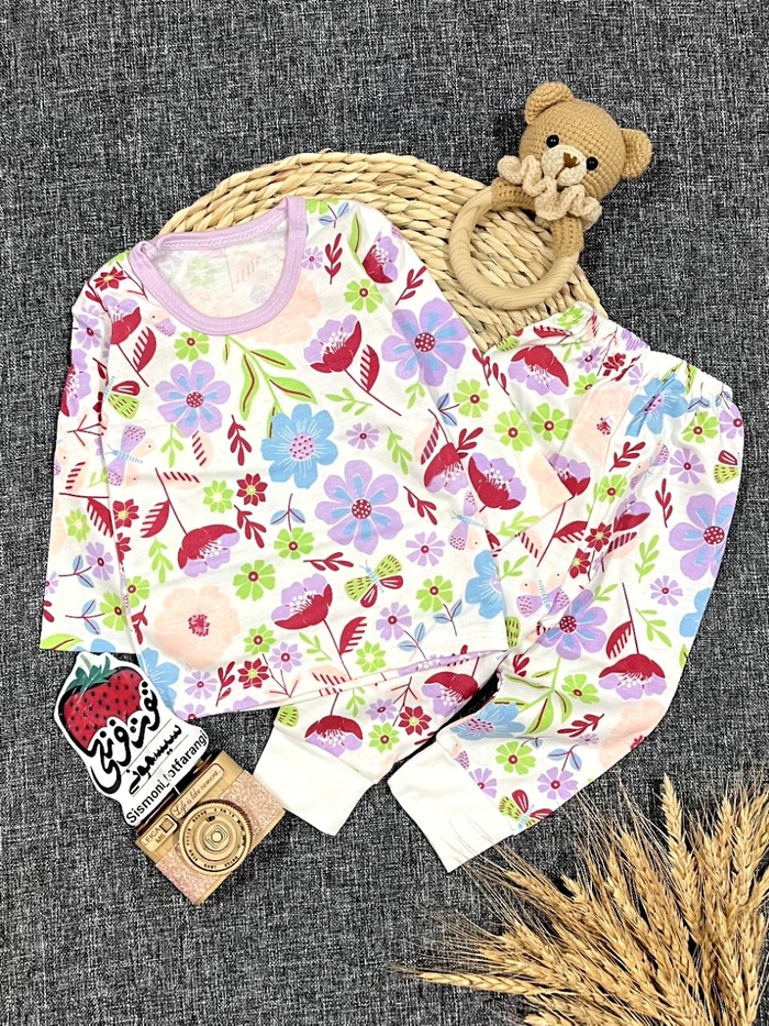 بلوز شلوار گل‌های رنگی