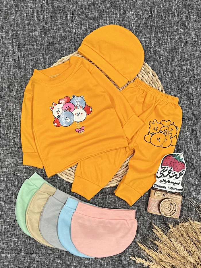سه تیکه بلوز شلوار حیوانات بادکنکی کد ۱۰۸۴