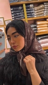 مینی اسکارف چاپی قهوه‌ای 