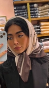 مینی اسکارف چاپی قهوه‌ای 