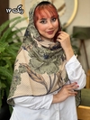 روسری نخی دور دست دوز گل
