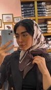 مینی اسکارف چاپی قهوه‌ای 
