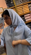  مینی اسکارف چاپی آبی لی
