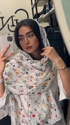 شال نخی چاپی طرح گل