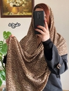 شال نخی وارداتی پلنگی دوخت دندون موشی