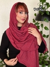 شال نخی زرشکی وارداتی دور دالبورد 