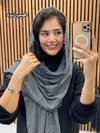 شال نخی پاییزه خطی چهار ریش