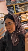 مینی اسکارف چاپی قهوه‌ای 
