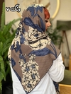 روسری نخی دور دست دوز گل