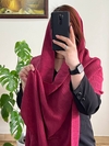 شال نخی پلیسه جناقی تک رنگ سماقی