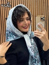روسری نخی چاپی دور دوخت