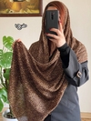 شال نخی وارداتی پلنگی دوخت دندون موشی