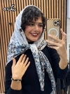 روسری نخی چاپی دور دوخت