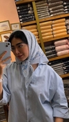  مینی اسکارف چاپی آبی لی