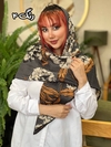 روسری نخی دور دست دوز گل