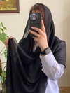 شال نخی مشکی کنفی دور ریش