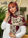 روسری نخی دور دست دوز گل