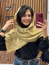شال مخمل پاییزه سه خط منگوله رنگی
