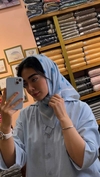  مینی اسکارف چاپی آبی لی