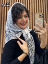 روسری نخی چاپی دور دوخت