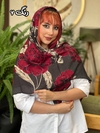 روسری نخی دور دست دوز گل