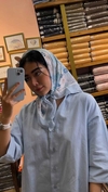  مینی اسکارف چاپی آبی لی