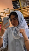  مینی اسکارف چاپی آبی لی