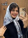 روسری نخی چاپی دور دوخت